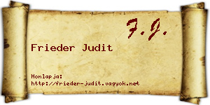 Frieder Judit névjegykártya